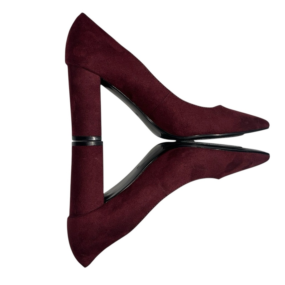 Marc Fisher Gildy2 Maroon Red Faux Suede Pointed Toe Block Heels Women’s Size 8M